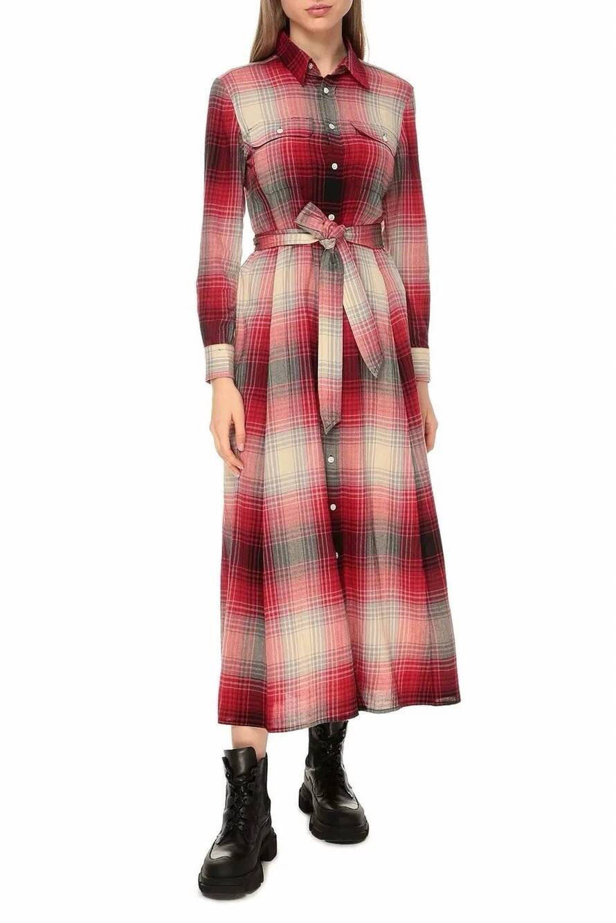 NEW POLO RALPH LAUREN plaid long sleeve shirtdress